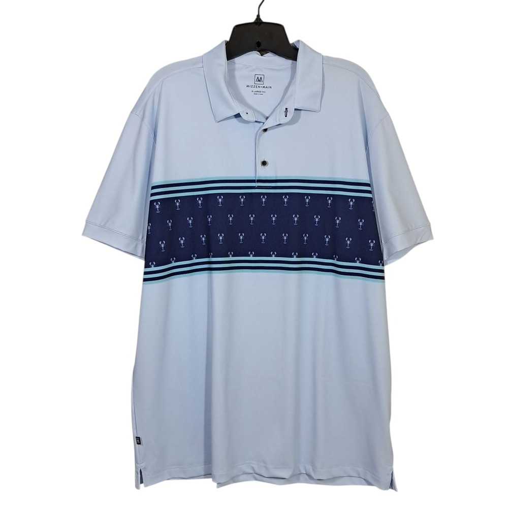 Mizzen Main Golf Polo Mens XL Blue Lobster Engineered‎ Performance Lightweight